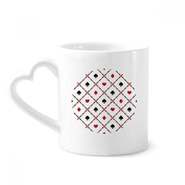 Imagem de Baralho de cartas utensílios de jogo caneca padrão café cerâmica copo de coração de vidro