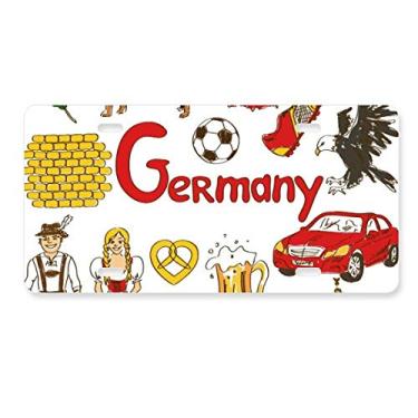 Imagem de DIYthinker Placa de licença bandeira nacional de animais da Alemanha Landscap Acessório de aço inoxidável