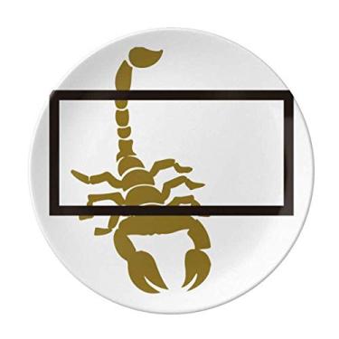 Imagem de Escorpião Natural Inseto Prato Decorativo Porcelana Salver Louça Prato de Jantar