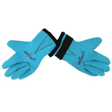 Imagem de Luvas de neoprene MagiDeal 3 mm para meninos e meninas à prova de escorregões â€“ Surf, SUP, caiaque, mergulho, snorkel, natação, esportes aquáticos â€“ 2 cores e , Azul, Small
