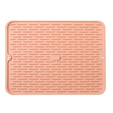 Imagem de Ameiqa Tapetes de tábua de drenagem, tapete de silicone para secagem de louça, escorredor de pratos antiderrapante, tapete de pia resistente ao calor para cozinha, grande
