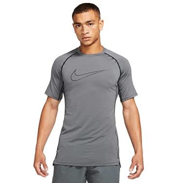 Imagem de Nike Pro Dri-FIT Camiseta masculina de manga curta Dri-Fit, Ferro cinza/preto, M