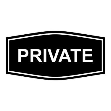 Imagem de Placa privada chique, Preto, 7" x 3.5" - Medium