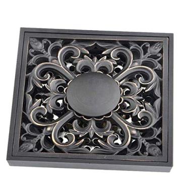 Imagem de Piso ralo chuveiro quadrado cobre com tampa removível padrão engrossado invisível anti-odor acessórios de banheiro peneira Home Hotel