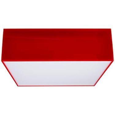 Imagem de Plafon Sobrepor Acrílico Pequeno, Attena, 4010/1 Vm, Vermelho