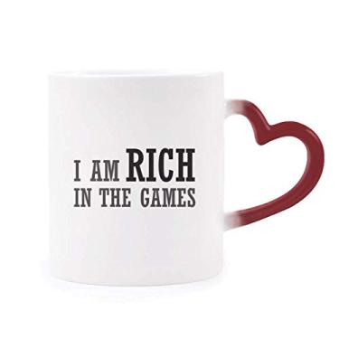 Imagem de Caneca sensível ao calor I Am Rich In The Games Caneca vermelha que muda de cor