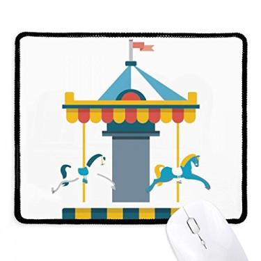 Imagem de Mousepad com ilustração de carrossel Amazing Funny Park Tapete de borracha para jogos