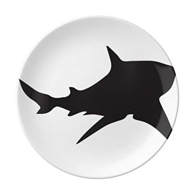 Imagem de Prato de peixe de biologia de tubarão preto oceano decorativo de porcelana salver louça de jantar