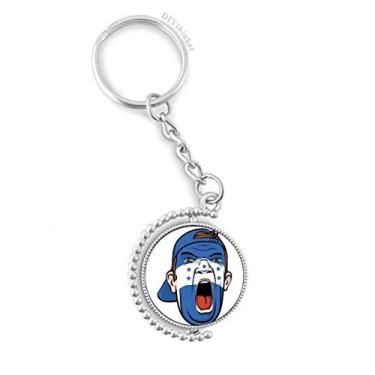 Imagem de Bandeira de Honduras, cabeça de maquiagem facial, gritando, anel giratório, acessórios de disco, clipe de corrente