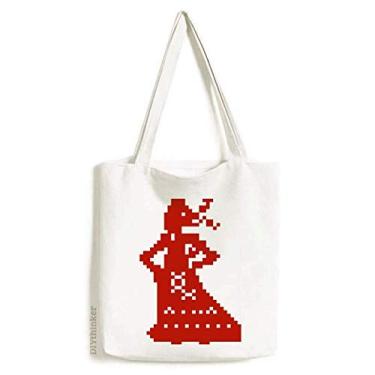 Imagem de Bolsa de lona feminina de mosaico da Rússia com cultura country bolsa de compras casual