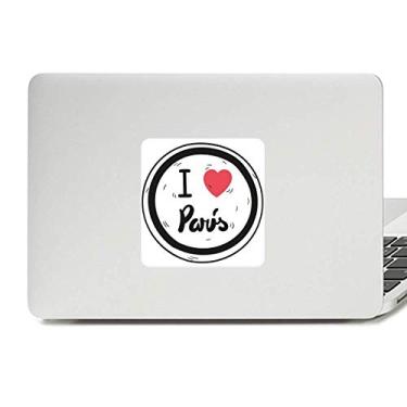 Imagem de Adesivo de vinil para laptop I Love Paris com estampa de palavras I Love Paris