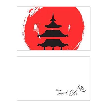 Imagem de Temple Abstract Brush Japan Cartão de agradecimento aniversário aniversário saudações casamento agradecimento