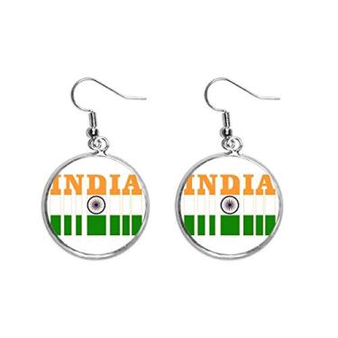 Imagem de Brinco com pingente de prata com letras do sul da Ásia