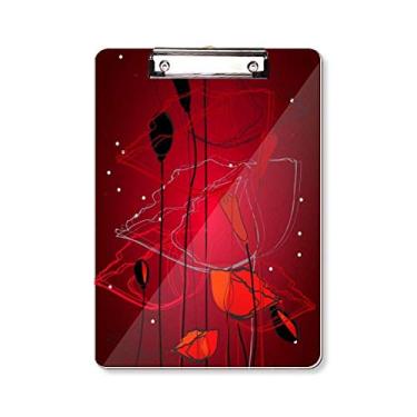 Imagem de Quadro de prancheta de papoula de milho com flores vermelhas para pintura de arte abstrata A4