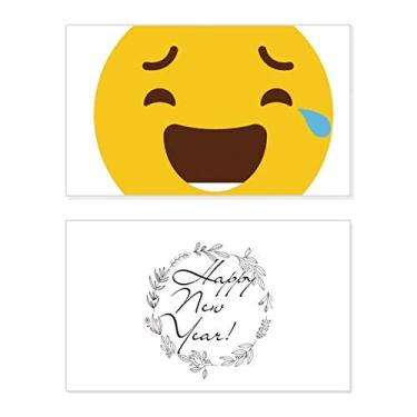 Imagem de Laugh Cry Yellow Cute Online Chat Happy New Year Festival Greeting Card Bless Message Gift