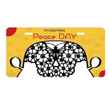 Imagem de DIYthinker Borboleta com asas florais, placa de carro decoração Dia da Paz