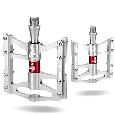 Imagem de ROCKBROS Pedais de Mountain Bike MTB Padals plataforma pedais de bicicleta planos liga de alumínio 9/16