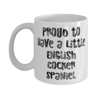 Imagem de Fancy English Cocker Spaniel Dog, Proud to Have a Little English Cocker, Caneca de aniversário de 325 ml para cão Cocker Spaniel inglês
