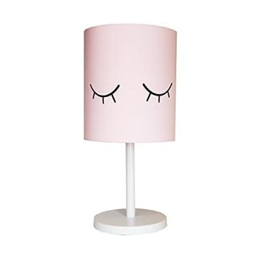 Imagem de Abajur Infantil Olhinho Base Branca Cúpula 20x43 Cor: Rosa