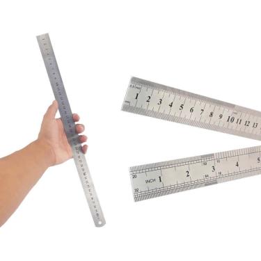 Imagem de Kit 3 Régua Metal Inoxidável Baixo Relevo 40cm