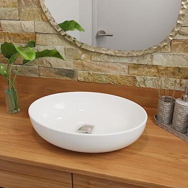 Imagem de Cuba Pia Banheiro Luna Valvula Click Inox Branco