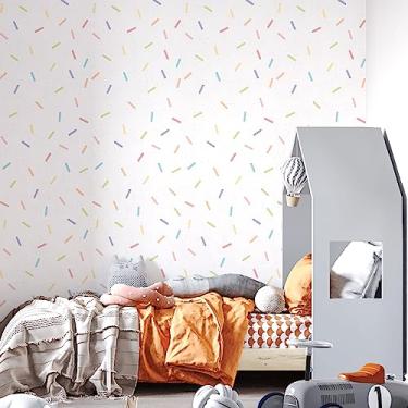 Imagem de Papel de Parede Infantil Adesivo Colorido Giz de Cera Lavável Para Quarto Infantil
