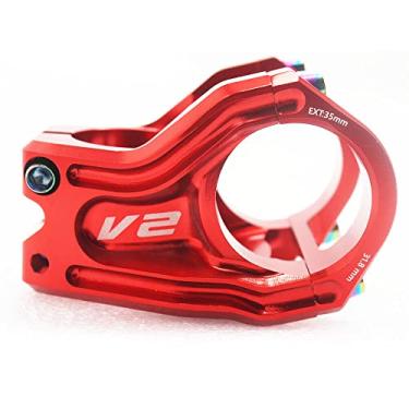 Imagem de BBxunsless Haste de bicicleta Downhill Plus ou Minus 10 graus off-road torneira downhill 28,6 x 31,8 mm Hastes de guidão para mountain bike/bicicleta de estrada (vermelho)