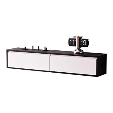 Imagem de JUNNIU Suporte de TV flutuante montado na parede, prateleira de TV flutuante de 31,4/39,3 polegadas, suporte de caixa de montagem, montagem gratuita/decoração de 80 cm