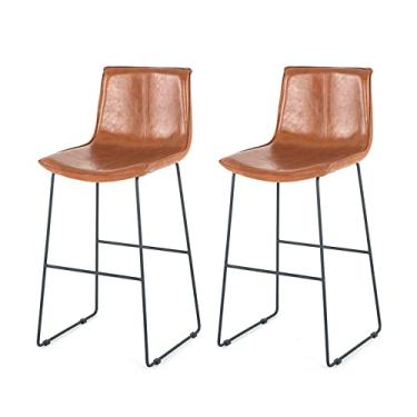 Imagem de Cadeiras de jantar cadeiras de sala de jantar bancadas de bar com encosto premium couro PU banco de bar pernas de metal, cadeiras de bar de café da manhã para casa cozinha balcão ilha tudo está bem