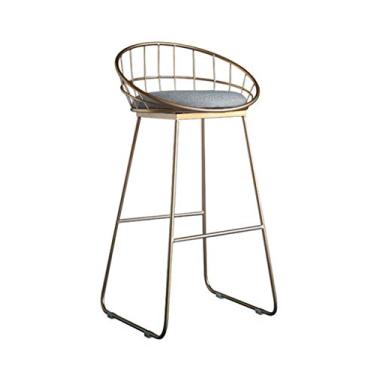 Imagem de Cadeiras de jantar bancos de bar banquetas de bar cadeira apoio para os pés banco alto cadeiras de jantar estofadas como banquinho para cozinha | pub | Banco de café da manhã | assento cinza pernas de metal | Carga máxima 150kg (tamanho: 75cm) Tudo é