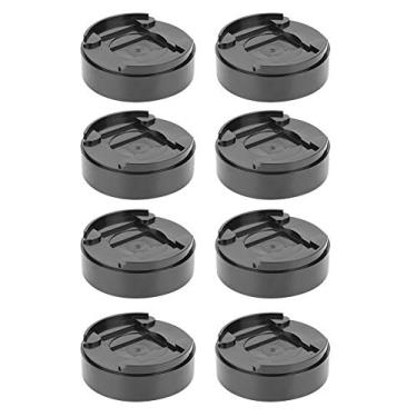 Imagem de NDNCZDHC Pernas de móveis, 8 peças de elevação de cama de plástico redondo preto, almofada de pés de mesa ABS, perna de móveis ajustáveis para piso protetor de móveis DIY