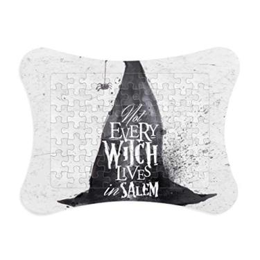 Imagem de Efeito de tinta chapéu de feiticeiro Halloween bruxa moldura decoração quebra-cabeça ornamento de jogo