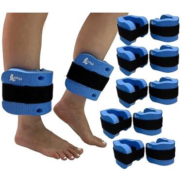 Imagem de Kit 5 Pares de Caneleiras Hidroginástica EVA 2 à 3kg DF1098 Azul Dafoca Sports