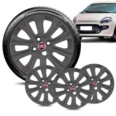 Imagem de Jogo 4 Calota Fiat Punto aro 15 2015 a 16 Grafite Fosca Ver