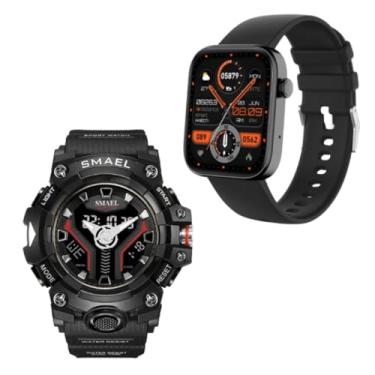 Imagem de Relógio esportivo estilo G-SHOCK militar 8075 + Smartwatch COLMI P71, e 90 dias de garantia de fabricação, Combo T&T ELECTROTECH 056.