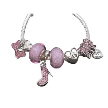 Imagem de Pulseira com 7 Berloques Cravejada de Cristais - Banhada a Prata 925 - Excelente Presente - Modelo Pulseira para Berloques de prata (19)