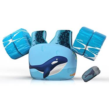 Imagem de DOOHALO Boia de natação infantil para crianças de 12,7 a 31,8 kg. Colete flutuante de ombro e braço adequado para meninos e meninas de 2 a 8 anos