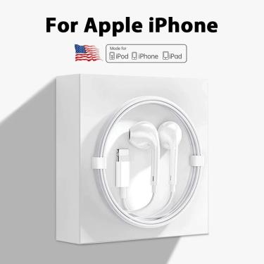 Imagem de Fones de ouvido Apple Lightning para iPhone 14  13  12  11 Pro Max  Mini  X  XS  XR  7  8 Plus  SE
