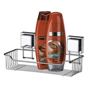 Imagem de Porta Shampoo Saboneteira Aço Inox Fixação Ventosa Premium - Future In