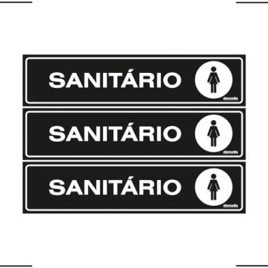 Imagem de Combo 3 Placas De Sinalização Sanitário Feminino 30x7 Ekomunike - A-432 F9e