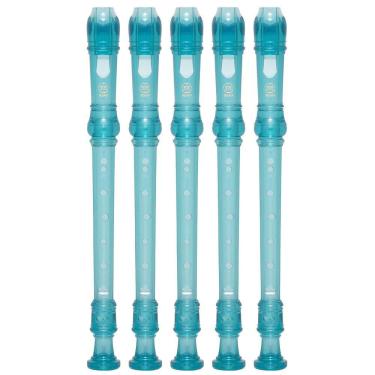 Imagem de Kit 5 Flautas Doce Soprano Barroca Em C YRS-20B Azul Yamaha