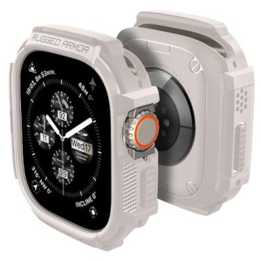 Imagem de Spigen Rugged Armor Projetado para Capa Apple Watch Ultra 3/2/1 49mm Capa Durável de TPU - Bege Duna