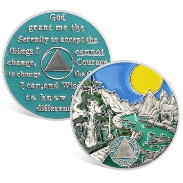 Imagem de CHURYUML 8 Year Sobriety Chip Oito Anos Sober Coin Achievement Medalhões Sobriety Gifts for Women Men AA Chips Alcoólicos Anônimos Addiction Recovery Gift Afirmation Token