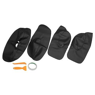 Imagem de A ABSOPRO Tampa do apoio de braço do painel da porta traseira do carro guarnições interiores da porta para Volkswagen Golf MK4 2002-2005 preto (conjunto de 4)