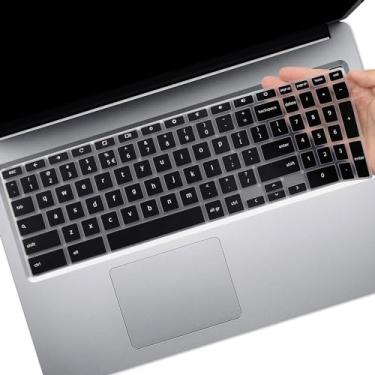 Imagem de Capa de teclado para Acer Chromebook 315 CB315 e Acer Chromebook 715 CB715 39.6 cm com teclado numérico, Acer Chromebook 317 CB317 43.9 cm protetor de pele de teclado - preto