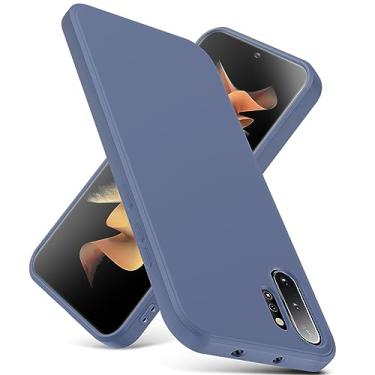 Imagem de YSLBWLE Capa para Samsung Galaxy Note 10 Plus, capa fina de silicone líquido, à prova de choque, capa fina para celular Galaxy Note 10 Plus, capa protetora de câmera de corpo inteiro - cinza escuro