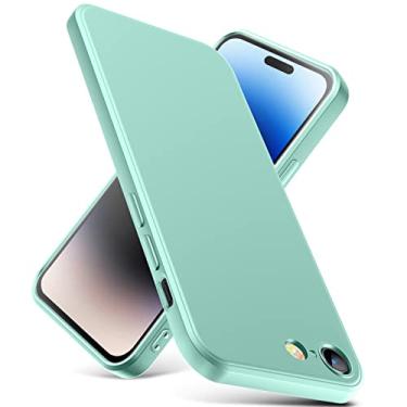 Imagem de YSLBWLE Capa para iPhone SE 2022/iPhone SE 2020/iPhone 8/iPhone 7, capa fina de silicone líquido, à prova de choque, capa fina para iPhone SE 2022, capa azul marinho 2-IP8g-11