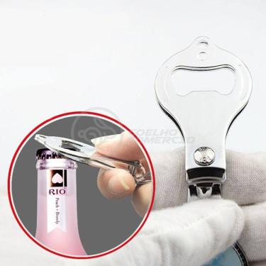 Imagem de Kit 10 Cortador Unha C/ Lixa Inox Abridor Garrafa Chaveiro