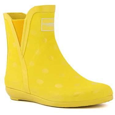 Imagem de LONDON FOG Bota de chuva feminina Piccadilly, Ponto amarelo brilhante, 41