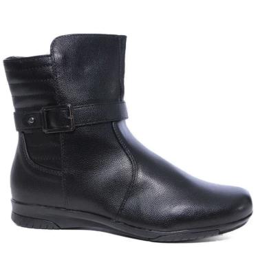 Imagem de Bota Feminina Casual Cano Baixo Salto Baixo Com Fivela Mooncity 71088